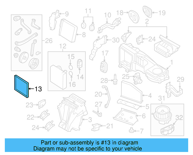 A/C Evaporator Core Seal 1K0-820-080 - View 15