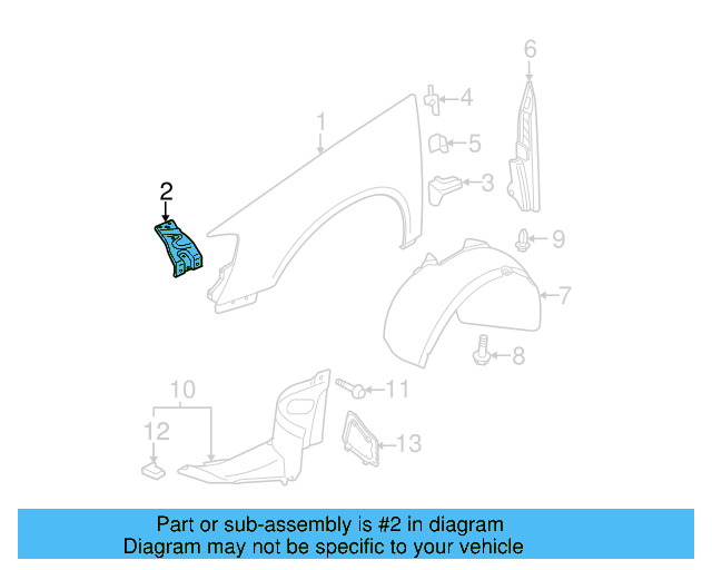 Fender Front Bracket 3C0-821-141 - View 3
