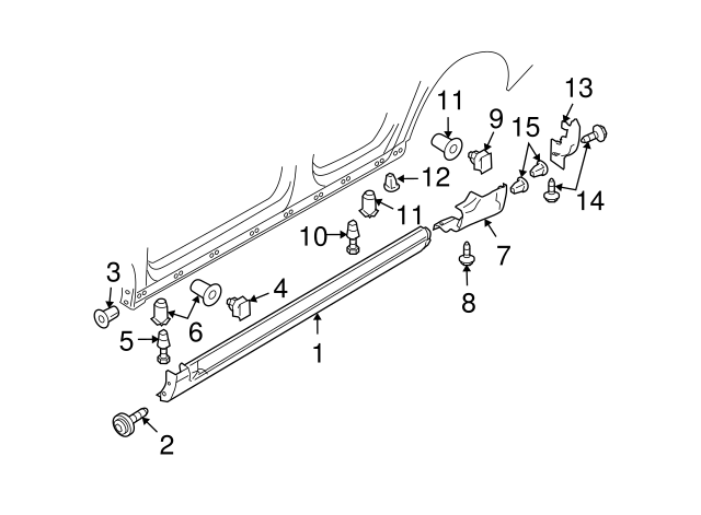 Wheel Opening Molding Grommet 3C0-853-586 - View 44