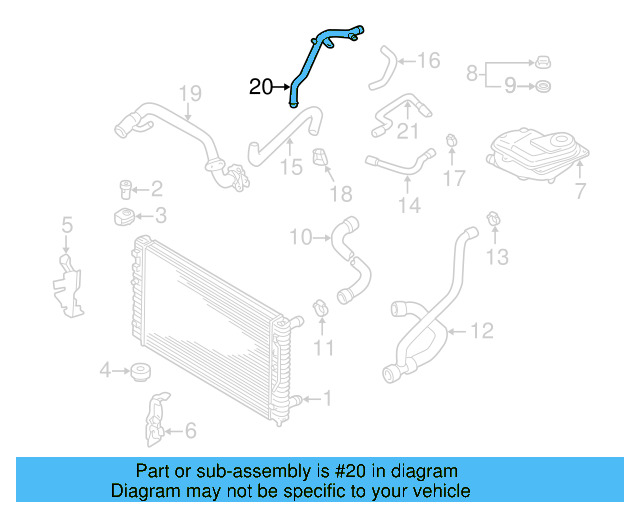 Water Pipe 06B-121-071-L - View 4