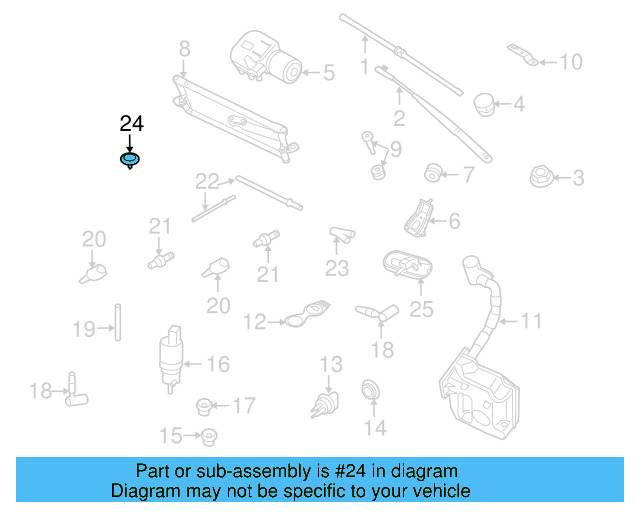 Windshield Washer Hose Grommet 1J0-955-998-C - View 10