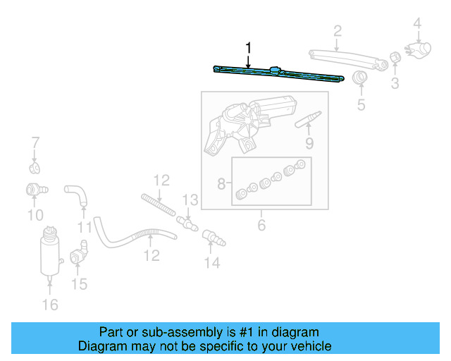 Back Glass Wiper Blade 1K9-955-427 - View 7