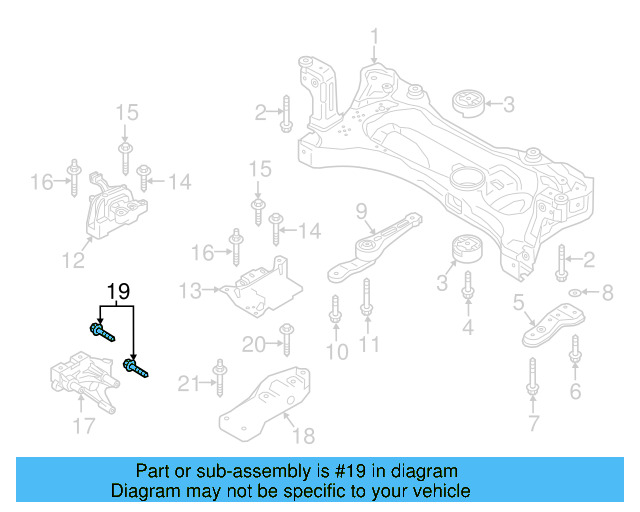 Trans Mount Bracket Mount Bolt N-107-090-01