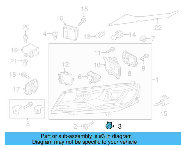 Headlamp Assembly Spacer 8E0-806-193 - View 10