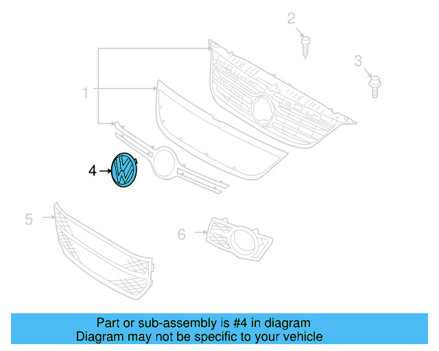 Grille Emblem 3C0-853-600-A-MQH - View 25