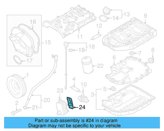 Oil Cooler Gasket 06L-117-070 - View 15