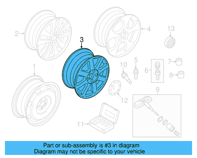 Wheel, Alloy 5K0-601-025-AD-88Z - View 8