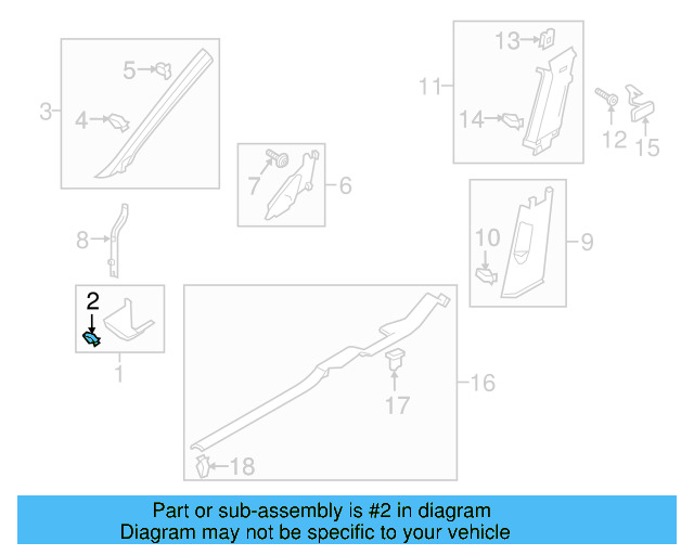 Kick Panel Trim Clip 1C0-867-207 - View 5