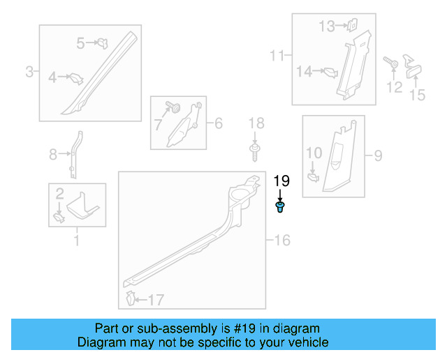 Scuff Plate Bushing 5G0-867-334 - View 5