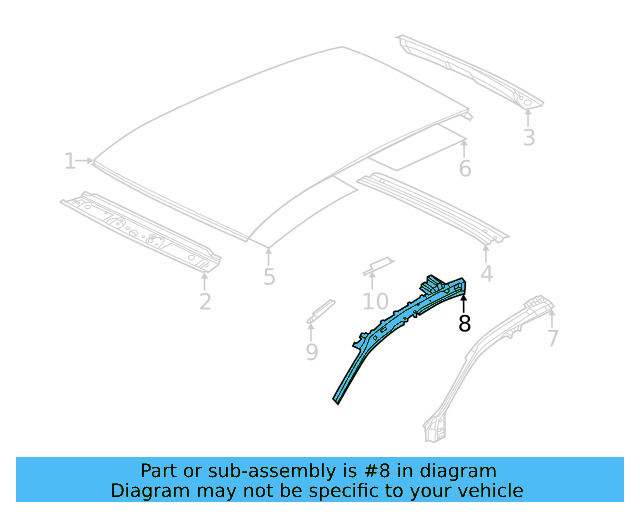 Pillar Reinforced 5WA-804-911-A - View 2