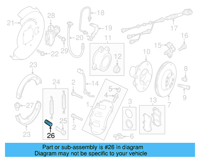 Park Brake Shoes Spring 7L0-609-583 - View 5