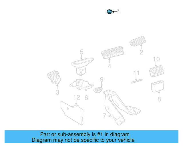 Vent Grille 1J0-819-705-A-01C - View 6