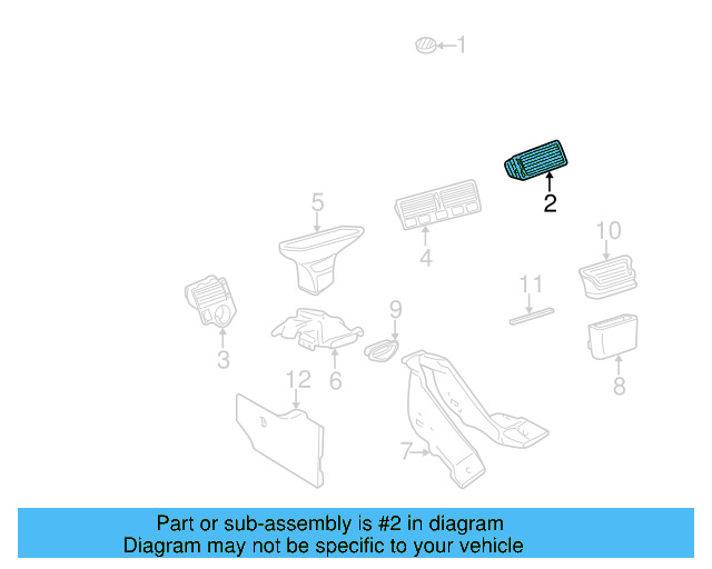 Vent Grille 1J1-819-704-E-2AQ - View 3