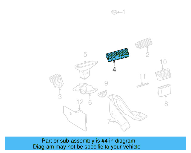 Vent Grille 1J0-819-728-E-2AQ - View 14