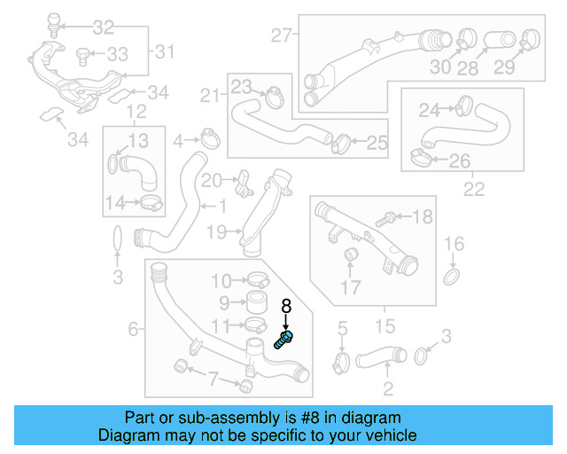 Connector Pipe Retainer 7L6-145-830 - View 11