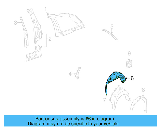 Inner Wheelhouse 1J0-803-422-C - View 5