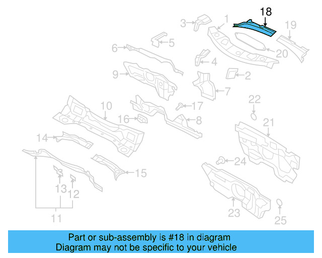 Cowl Grille 5N1-819-404-A-9B9 - View 4