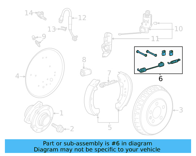 Brake Shoes Hardware Kit 1EA-698-545 - View 3