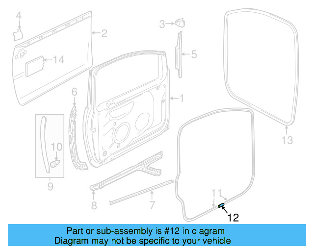 Door Weather 1K0-837-299 - View 9