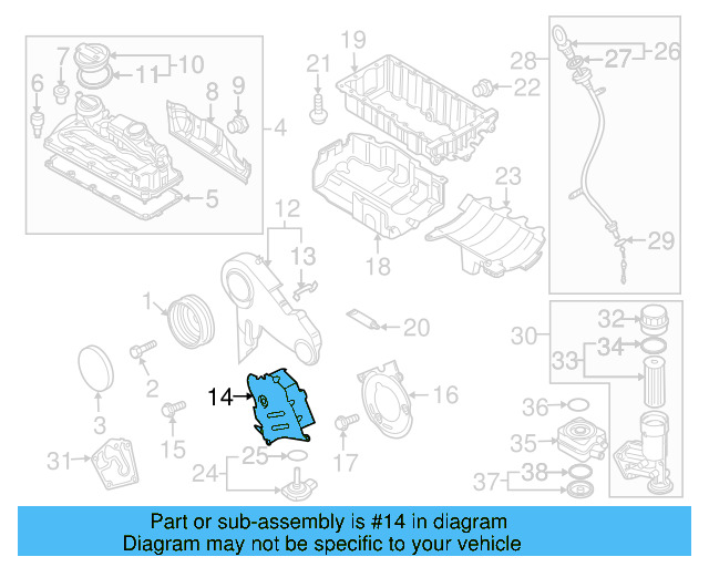 Center Timing Cover 038-109-147-D - View 10