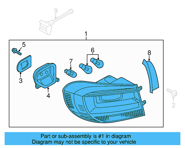 Tail Lamp Assembly 5N0-945-095-R - View 4