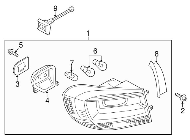 Tail Lamp Assembly Screw 5P0-945-246-A