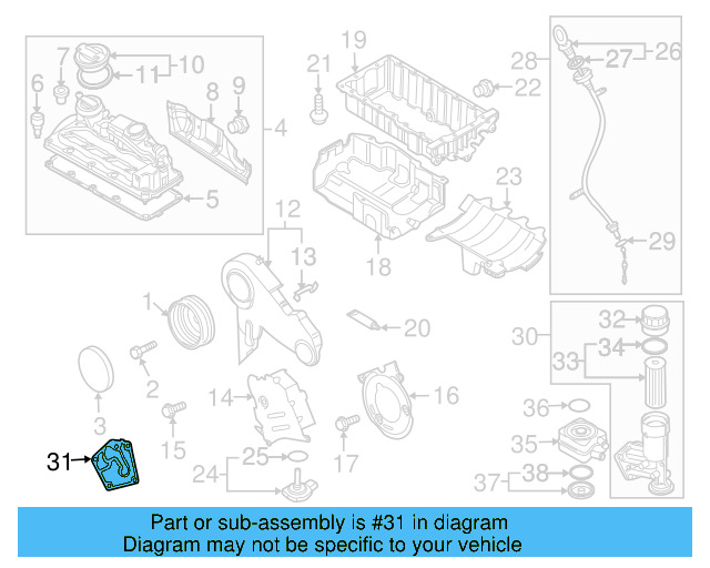 Engine Oil Filter Gasket 071-115-444 - View 21