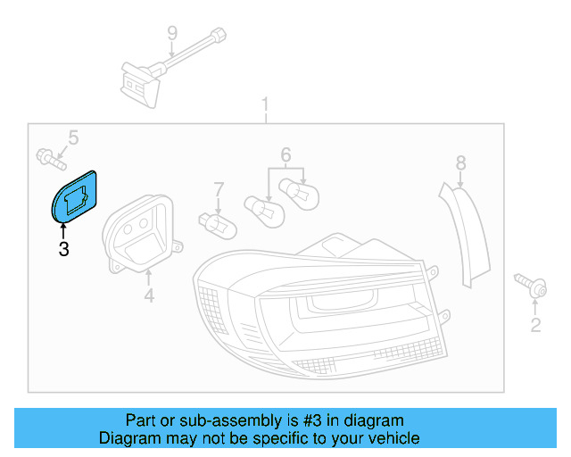 Tail Lamp Assembly Gasket 5N0-945-191-E - View 8