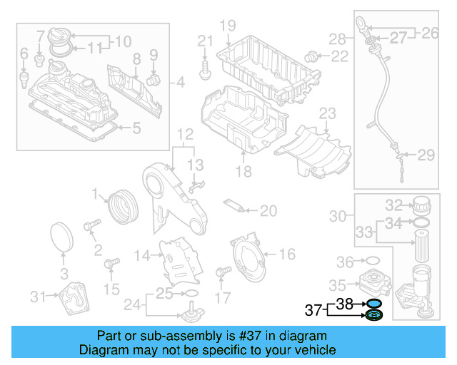 Engine Oil Cooler Cover 038-117-061-B - View 5