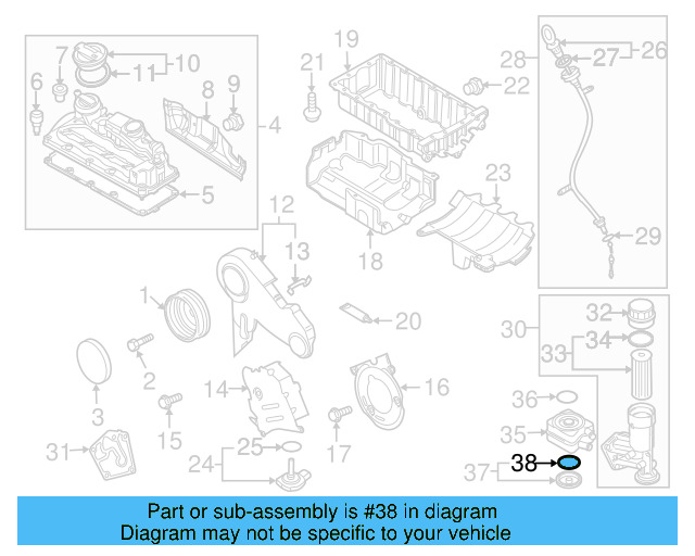 Engine Oil Cooler Gasket 038-117-070