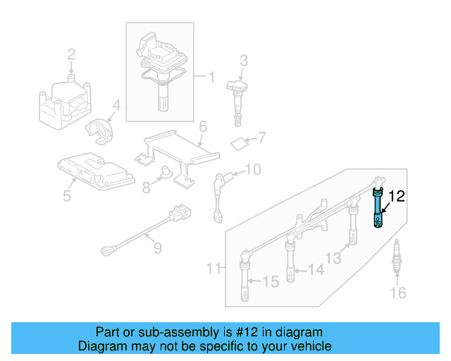 Spark Plug Wire 06A-905-430-AM - View 16