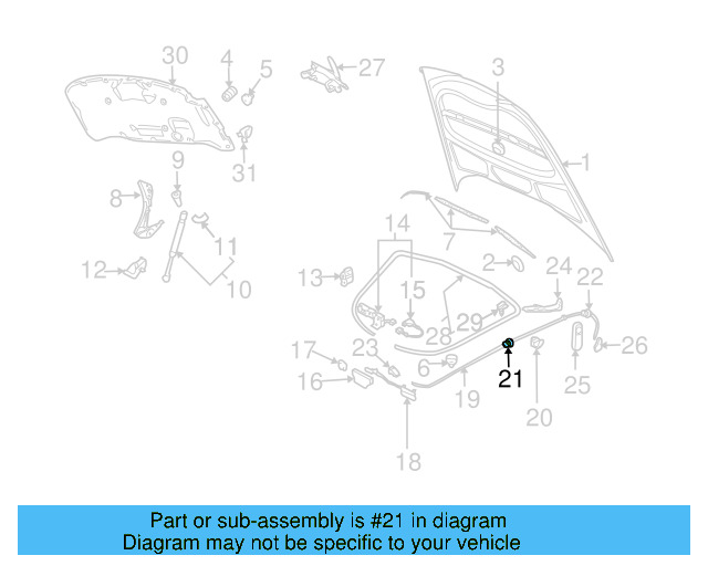 Release Cable Grommet 3D0-823-743 - View 5
