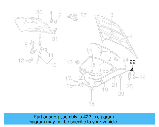 Release Cable Grommet 3D0-823-743 - View 4