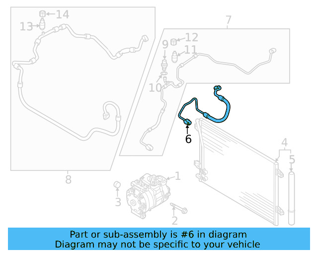 A/C Refrigerant Discharge Hose 5C0-816-721-K - View 3