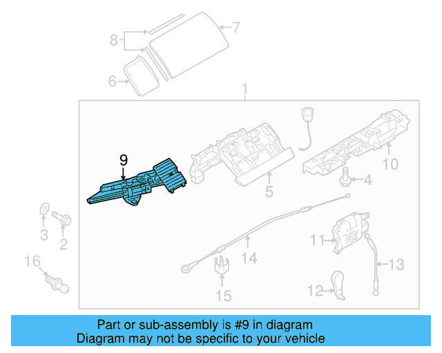 Convertible Top Frame Guide 1Y0-871-991-B - View 6