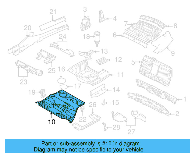 Floor Pan 3B0-803-093-F - View 6