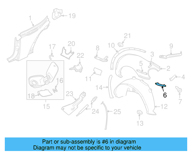 Fender Retainer Plate 1C0-821-257-AS - View 6