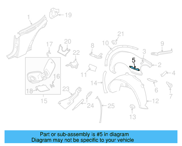 Fender Retainer Plate 1C0-821-257-AS - View 8
