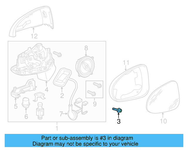 Mirror Assembly Mount Bolt N-911-821-01 - View 3