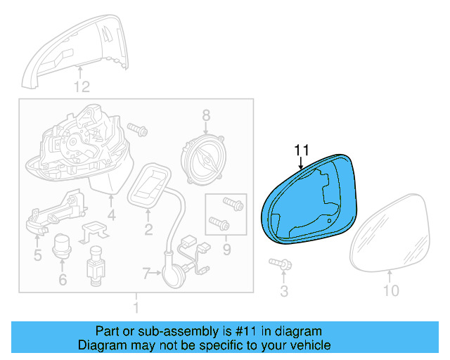 Glass Frame 7P6-857-601-9B9 - View 4