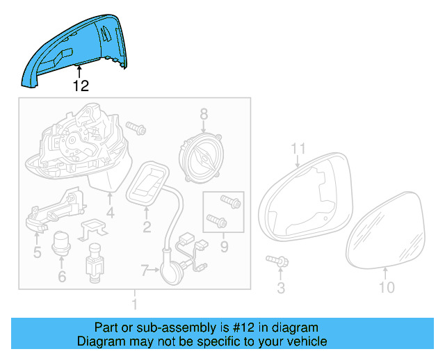 Mirror Cover (Unpainted) 7p6857537gru - View 2