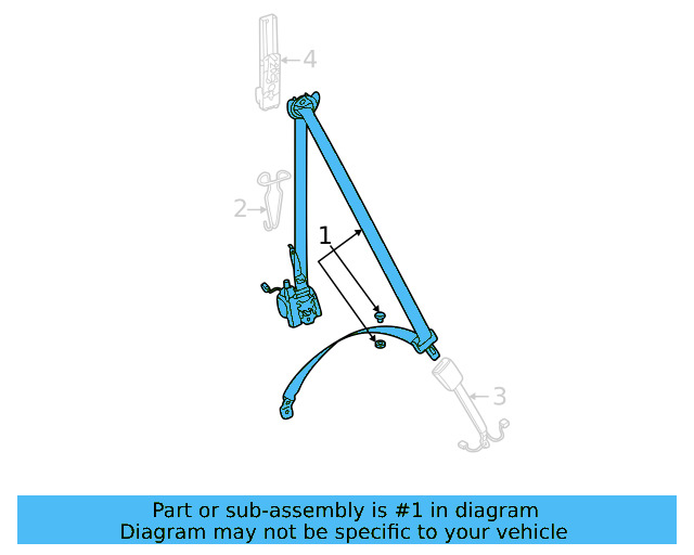 Seat Belt Assembly 11B-857-706-J-RAA - View 3