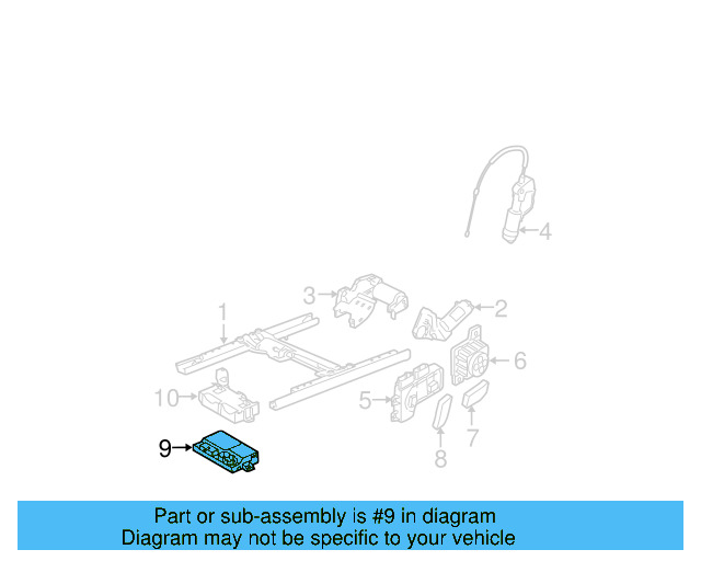 Adjust Lever 1K0-959-817-9B9 - View 9