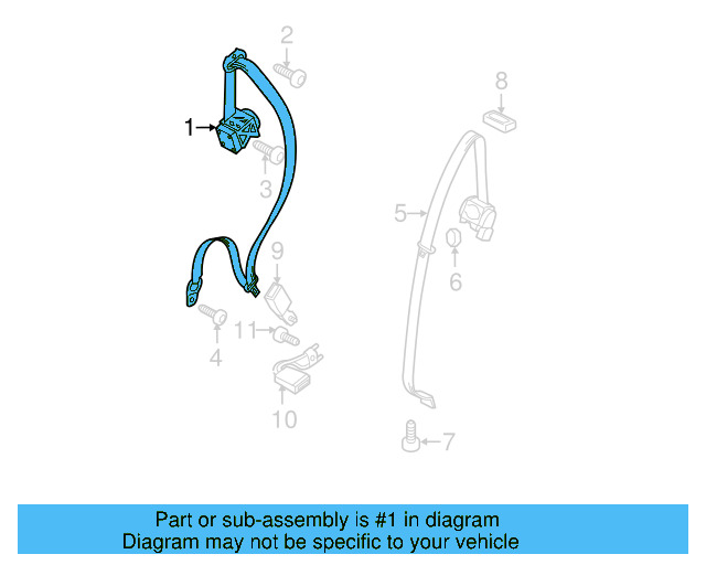 Seat Belt Lap And Shoulder Belt 7P0-857-805-E-HCP - View 4