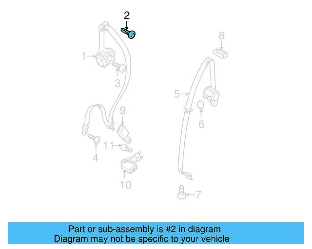 Seat Belt Assembly Upper Bolt N-989-243-03 - View 20