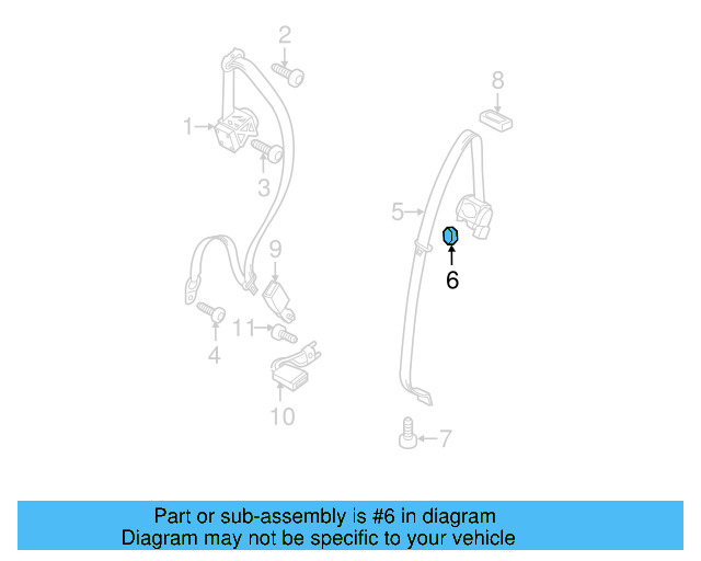 Center Belt Assembly Nut N-989-910-01 - View 14