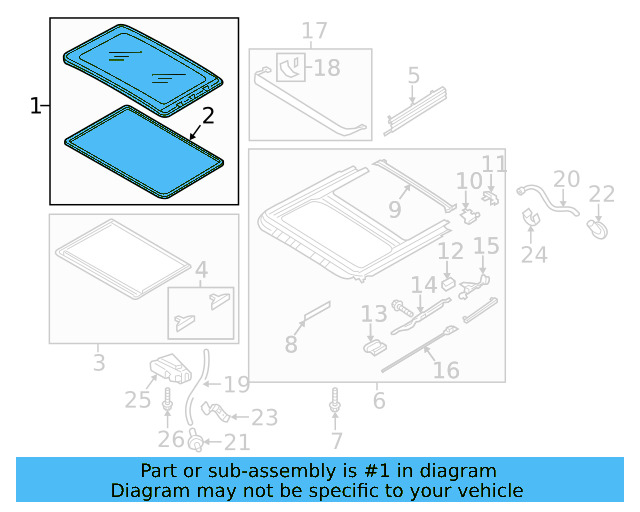 Sunroof Glass 561-877-071-A - View 7