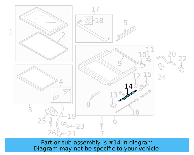 Sunroof Guide Jaw 8D5-877-151-A - View 46