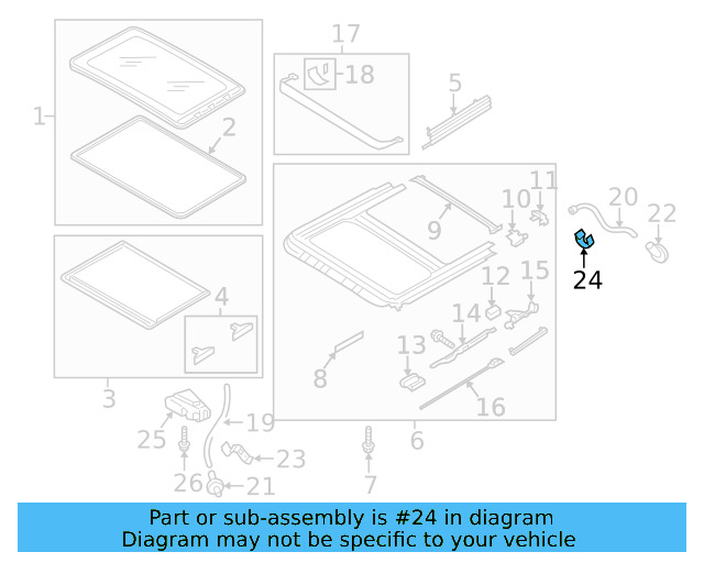 Sunroof Drain Hose Bracket 1K6-877-244 - View 55