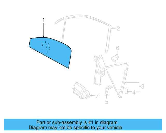 Door Glass 7L6-845-205-E - View 4